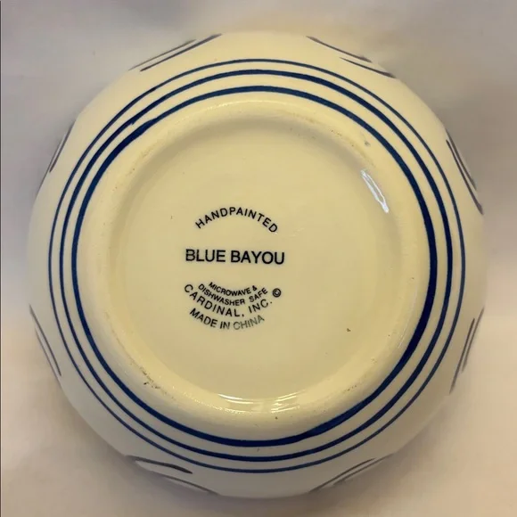 NEW VINTAGE 90’sCARDINAL BLUE BAYOU HANDPAINTED SERVING TRAY WITH SALSA/DIP BOWL - Picture 8 of 11